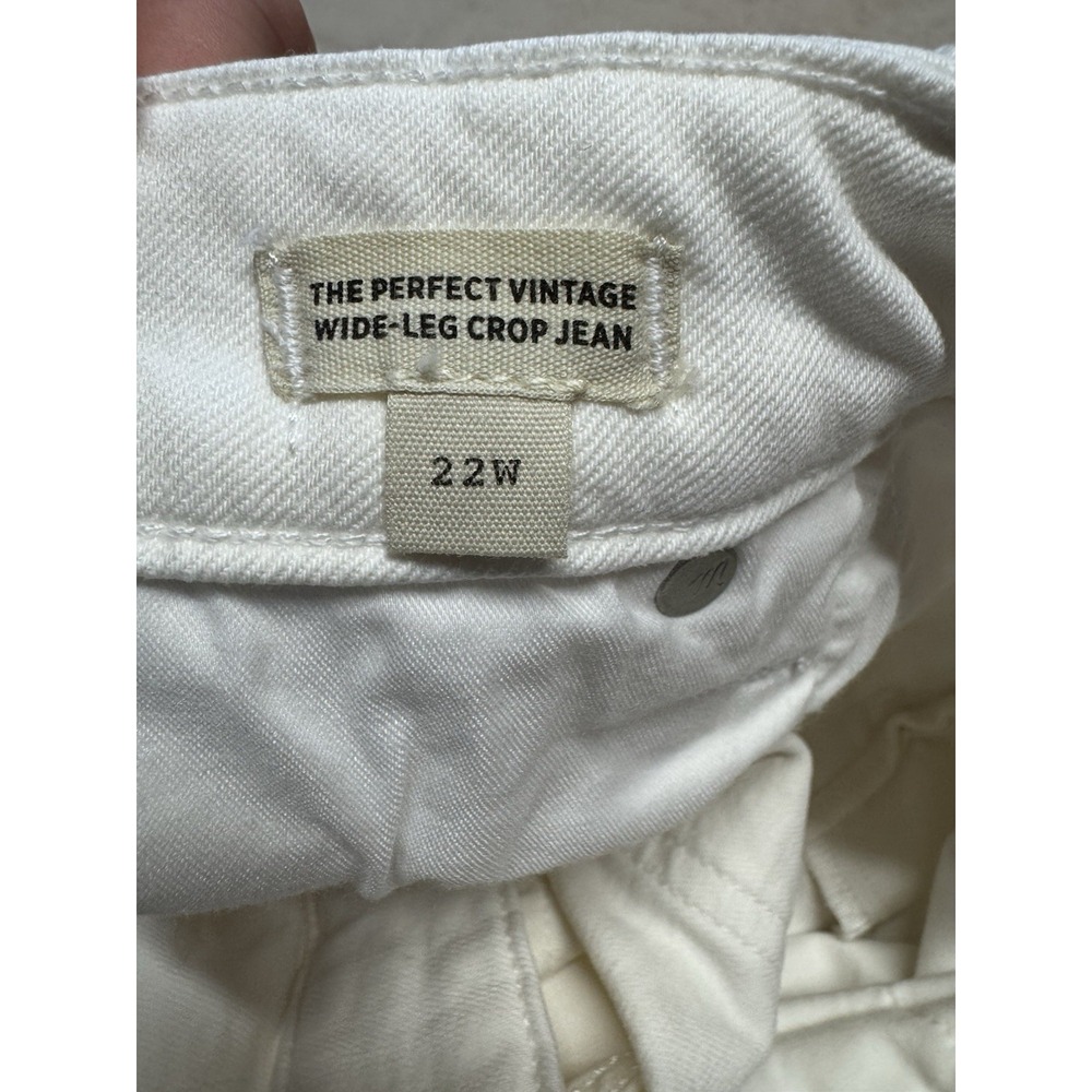 Madewell The Plus Perfect Vintage Wide-Leg Crop Jean White 22W High Rise Denim - Picture 7 of 15